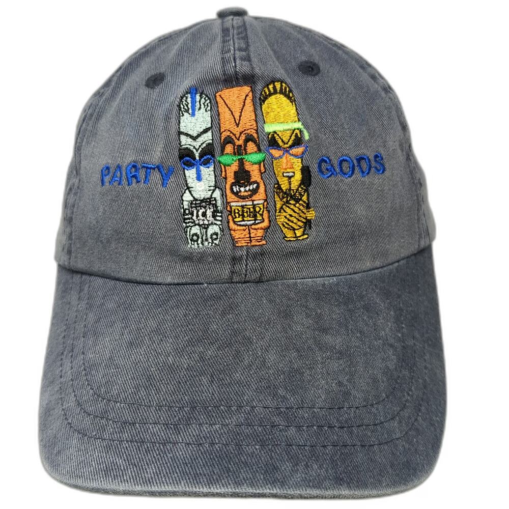 HG Baseball Cap Blue One Size Tiki God Party Gods Gecko Cotton Slideback Hat